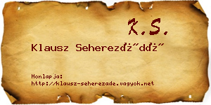 Klausz Seherezádé névjegykártya